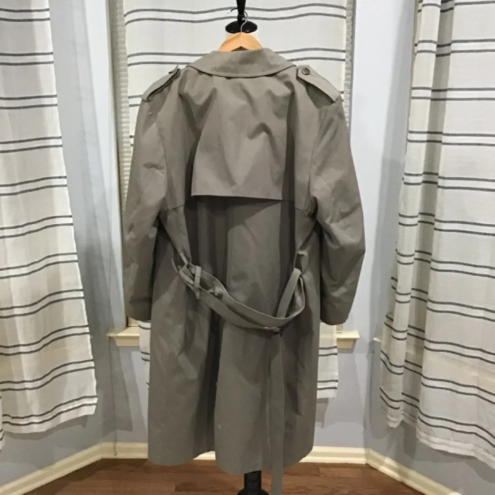 New Without Tags London Fog Men Size 42 Short Westwood Gray Trench Coat Classic - Picture 9 of 12